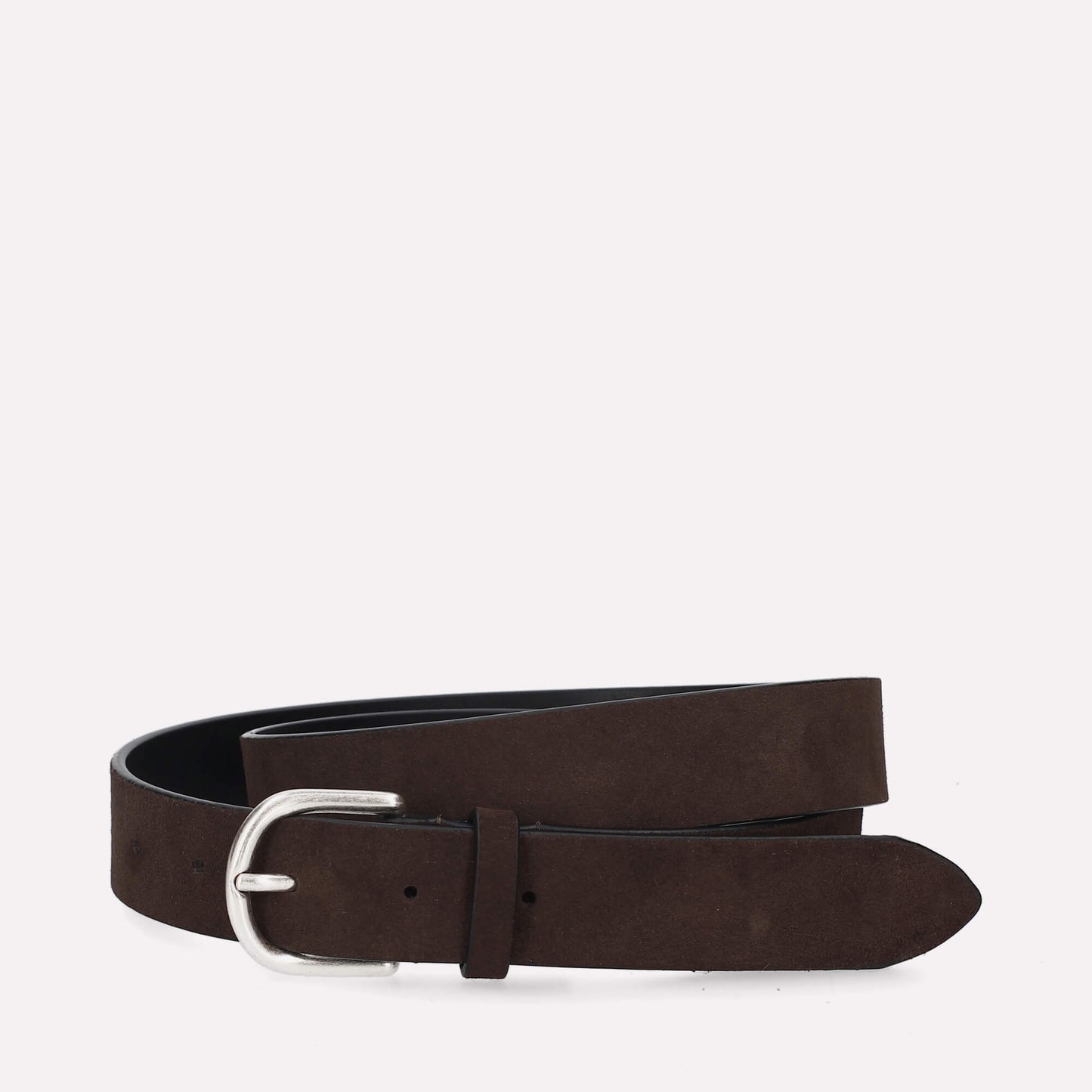 Dark Brown Velour Leather Belt