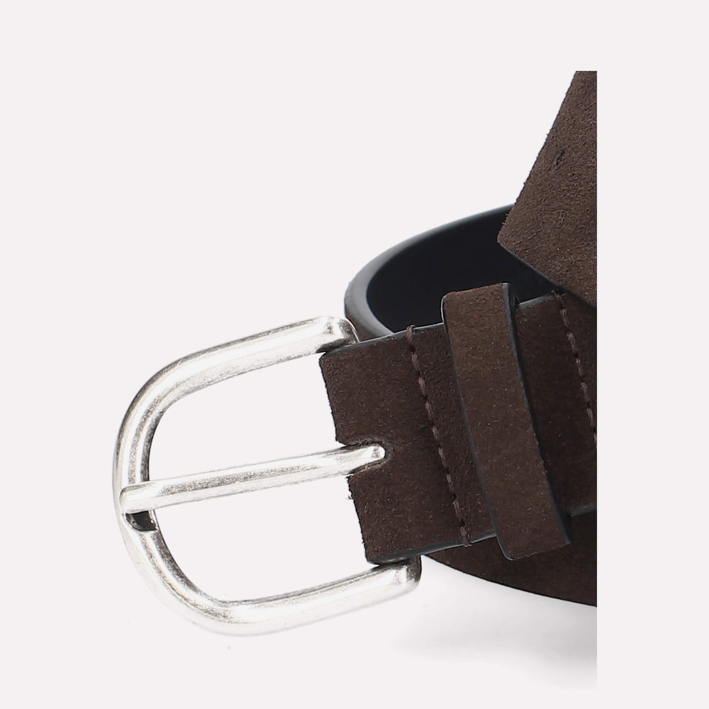 Dark Brown Velour Leather Belt