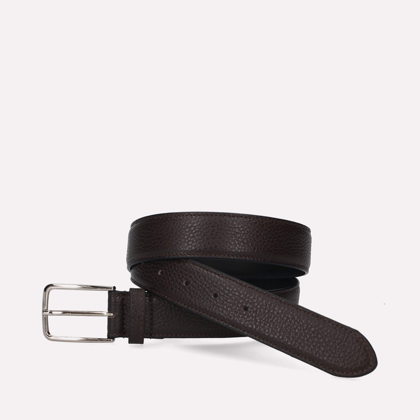 Dark Brown Dollar Leather Belt