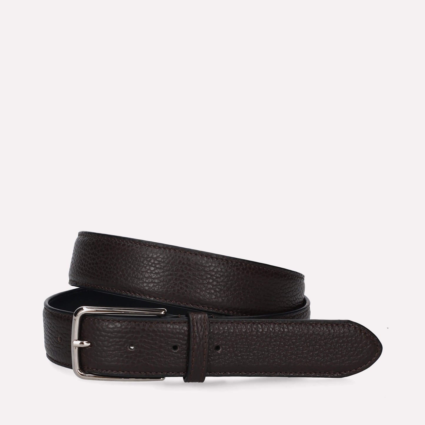 Dark Brown Dollar Leather Belt