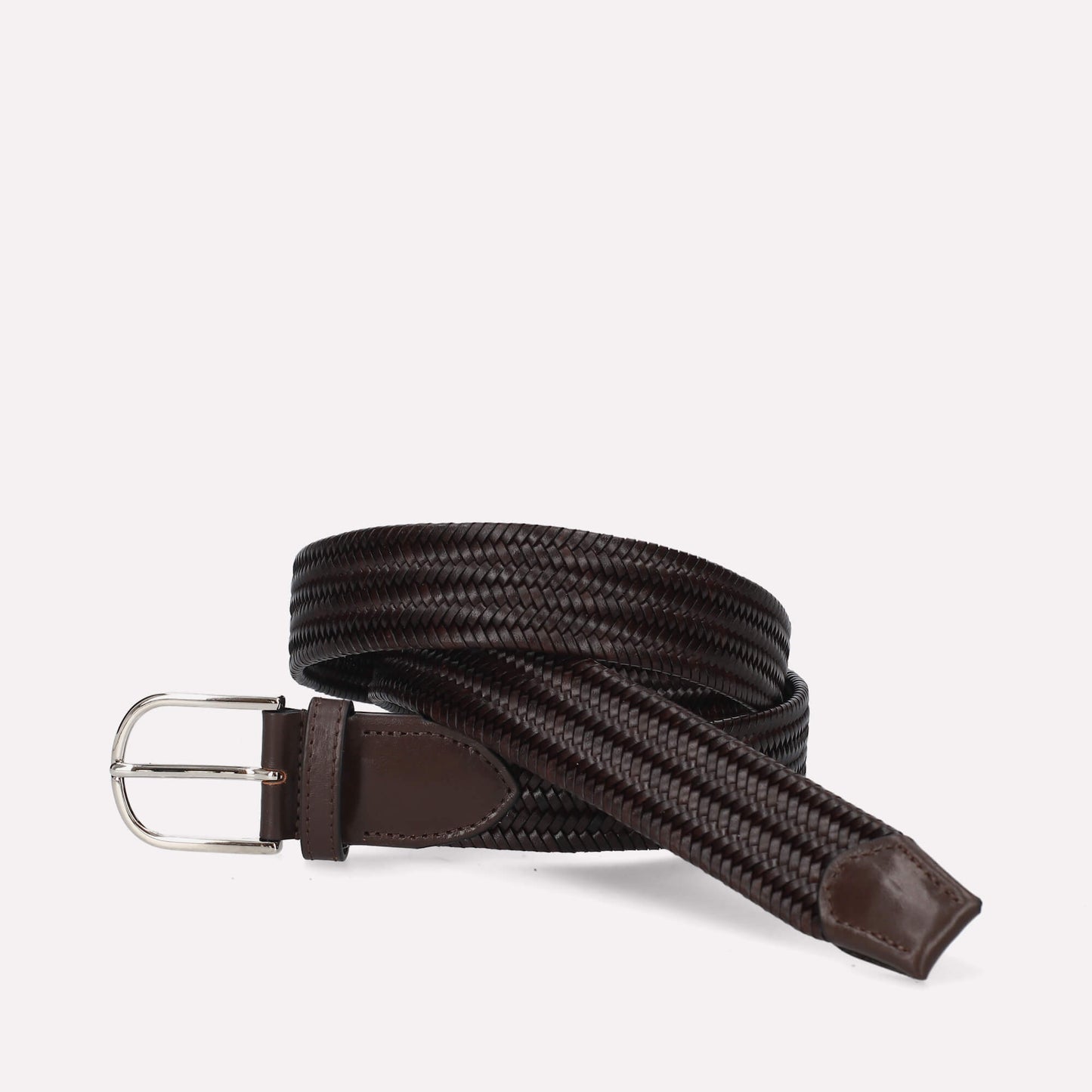 Dark Brown Braided Leather Belt