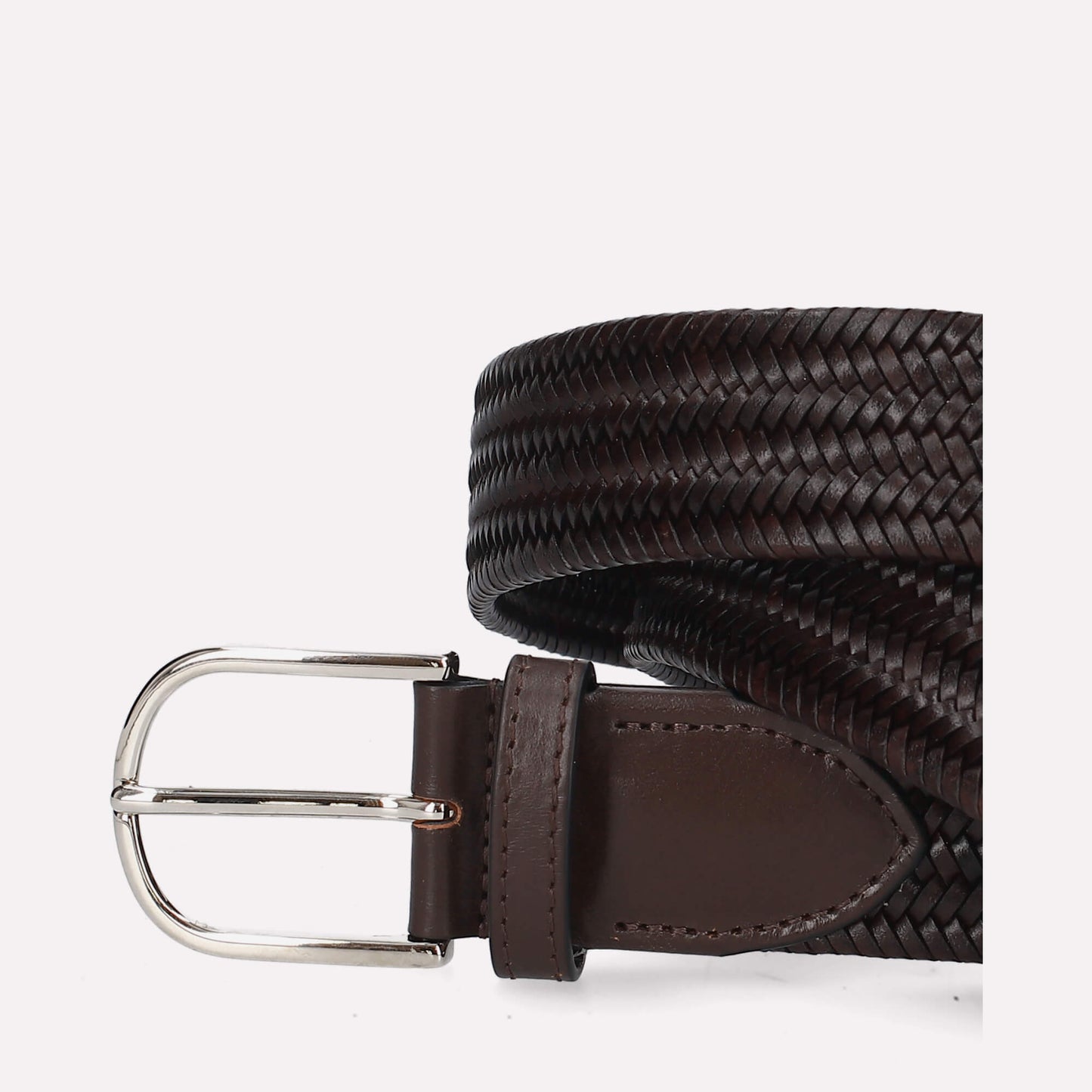Dark Brown Braided Leather Belt