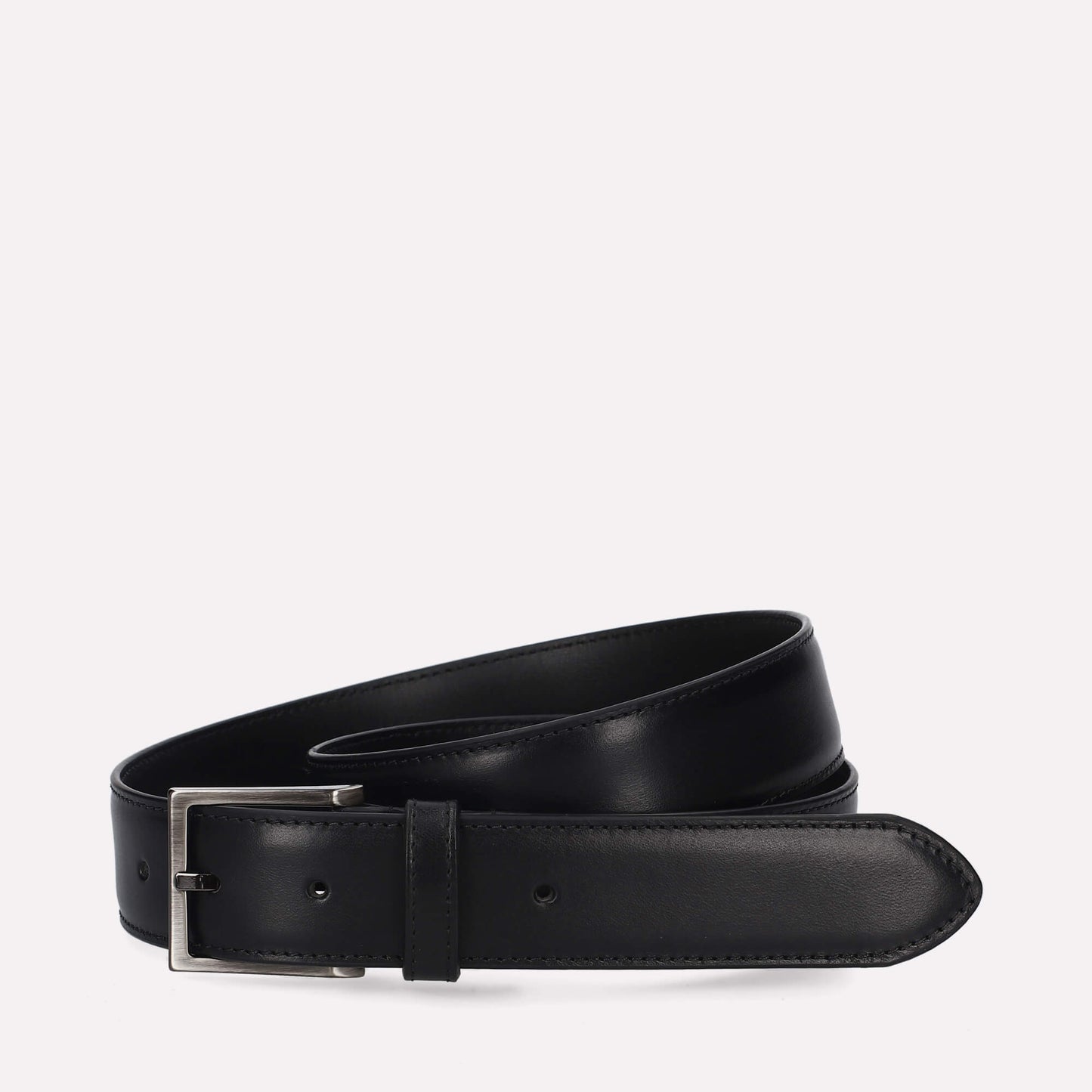 Black Calfskin Leather Belt