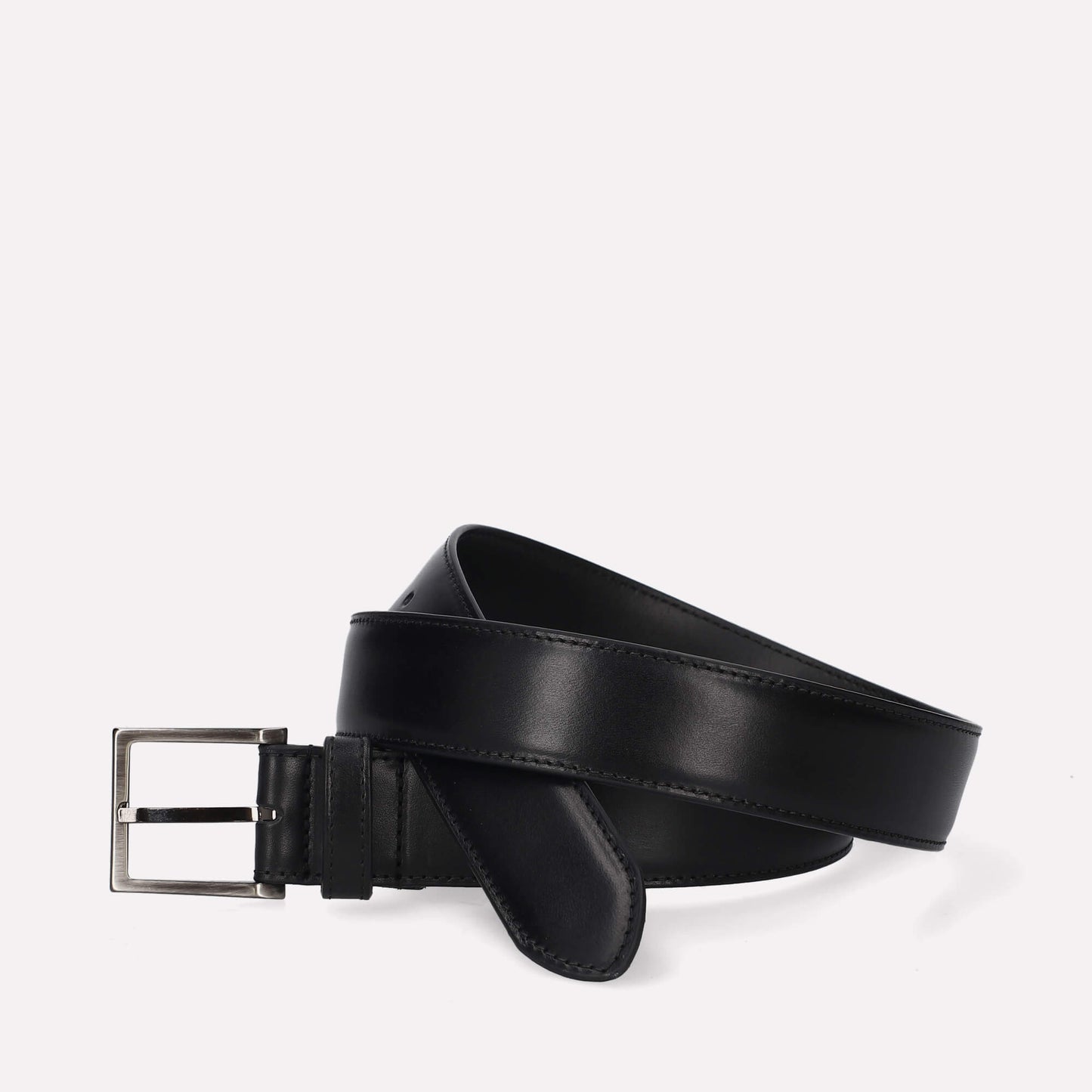 Black Calfskin Leather Belt