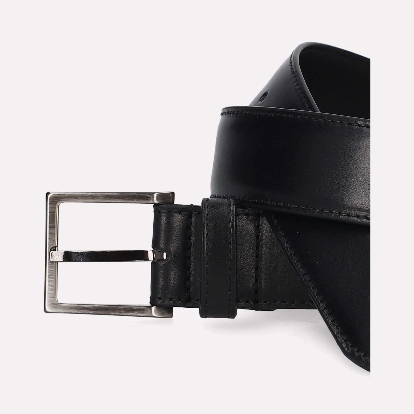 Black Calfskin Leather Belt